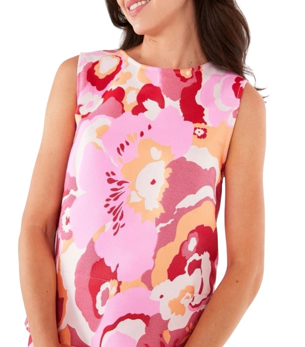 Abbey Glass Zoe Jacquard Top Pink Retro Pink Size L